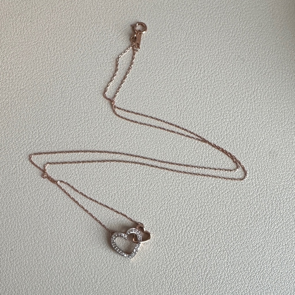 Kay Jewelers Rose Gold Heart Necklace with Diamonds